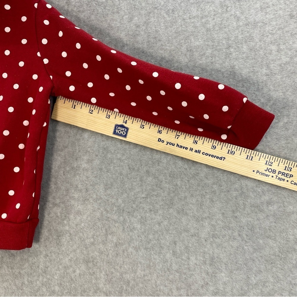 Disney Kids Minnie Mouse Hoodie Sweatshirt Red Polka Dot Sequins Size 5-6 yr GUC - Picture 6 of 12